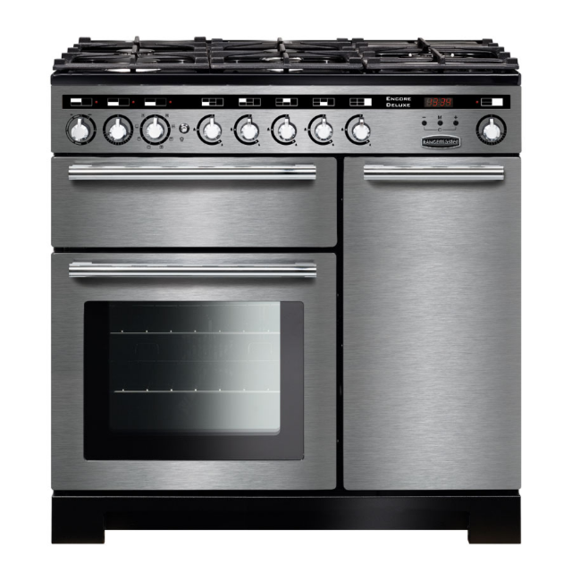 Rangemaster Encore Deluxe 90cm Dual Fuel Stainless Steel 