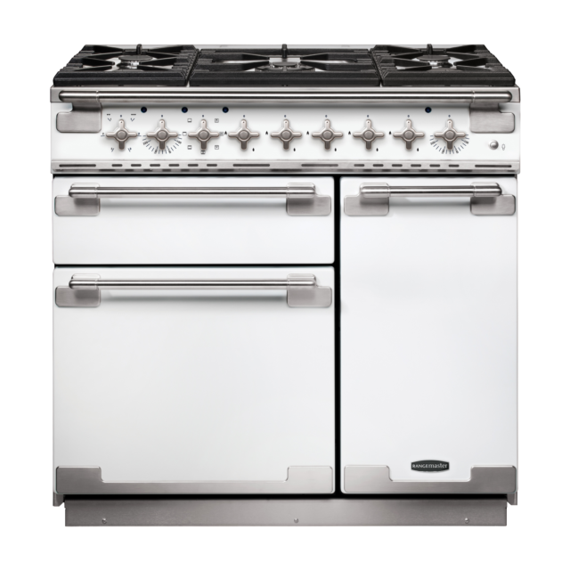 Rangemaster Elise 90cm Dual Fuel White Range Cooker