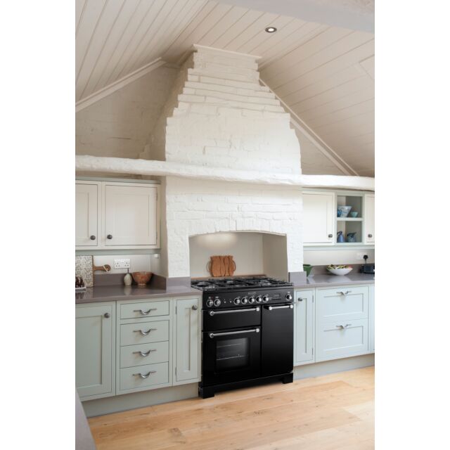 Rangemaster Kitchener 100cm All Gas Black Range Cooker