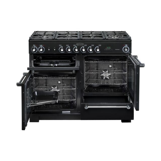 Rangemaster Kitchener 110cm Dual Fuel Black Range Cooker