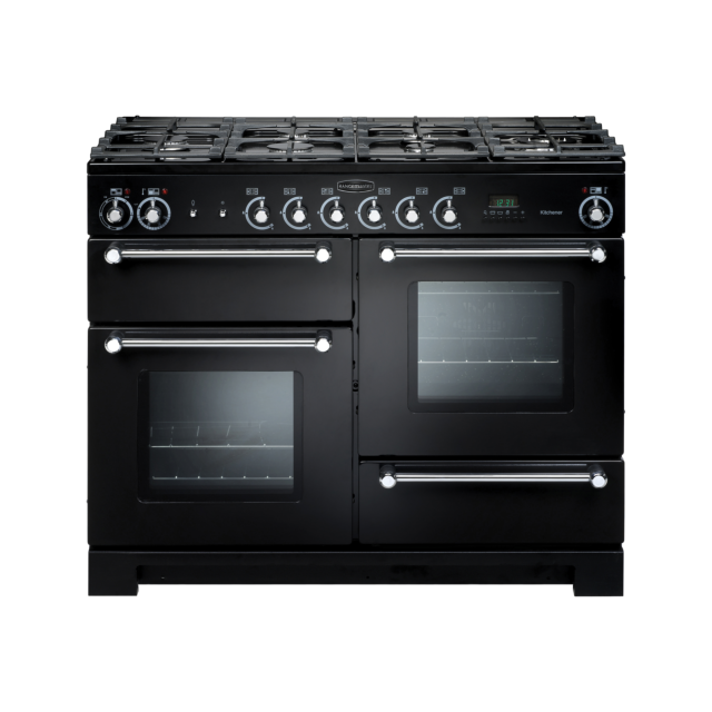Rangemaster Kitchener 110cm Dual Fuel Black Range Cooker