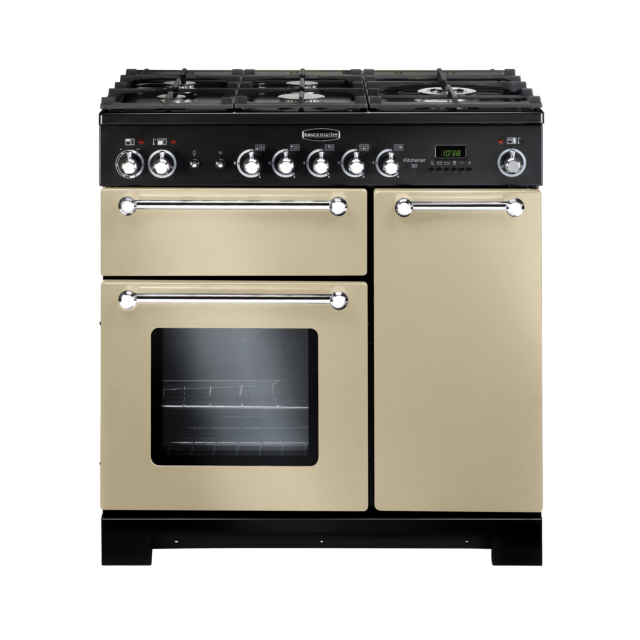 Rangemaster Kitchener 90cm Dual Fuel Cream Range Cooker