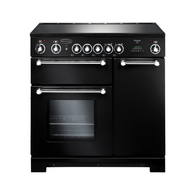 Rangemaster Kitchener 90cm Ceramic Black Range Cooker