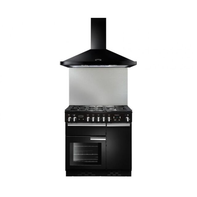 Rangemaster LEIHDC90BB Chimney Hood, 90cm, Black