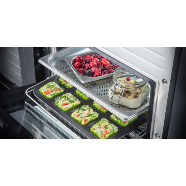 Rangemaster Nexus Steam, 110cm, Dual Fuel, Black Range Cooker 