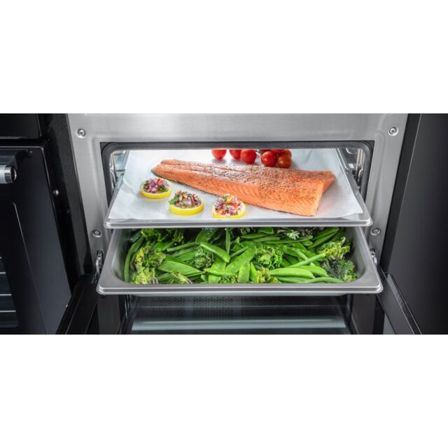 Rangemaster Nexus Steam, 110cm, Dual Fuel, Black Range Cooker 