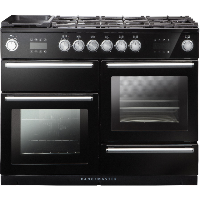 Rangemaster Nexus Steam, 110cm, Dual Fuel, Black Range Cooker 