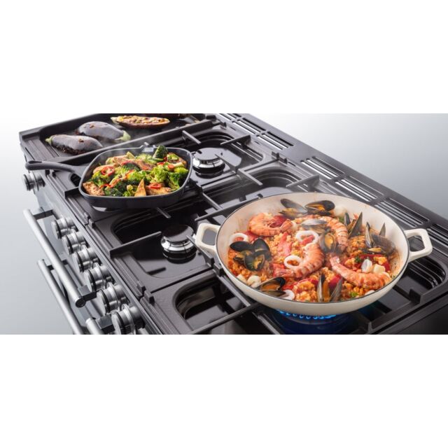 Rangemaster Nexus Steam, 110cm, Dual Fuel, Stainless Steel Range Cooker 
