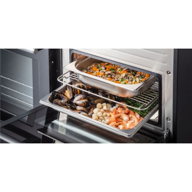 Rangemaster Nexus Steam, 110cm, Dual Fuel, Stainless Steel Range Cooker 