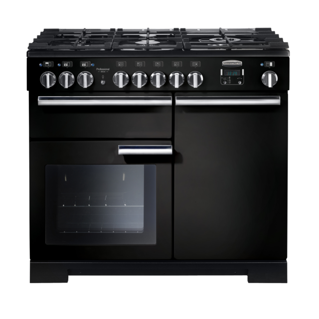 Rangemaster Professional Deluxe 100cm Dual Fuel Black Range Cooker