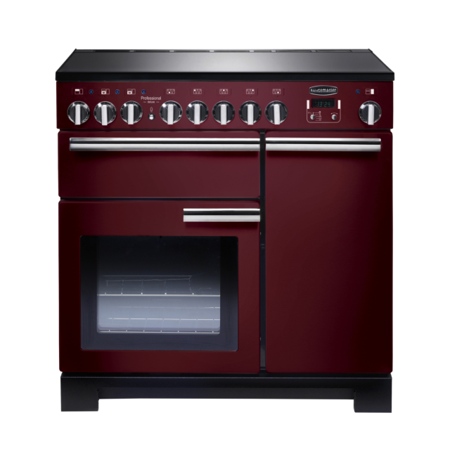 Rangemaster Professional Deluxe 90cm Induction Cranberry Range Cooker