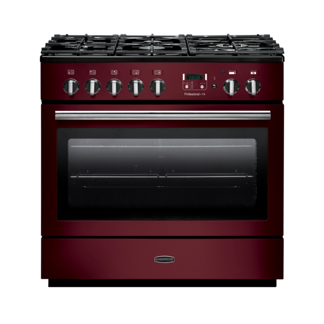 Rangemaster Professional Plus FX 90cm Dual Fuel Cranberry Range Cooker