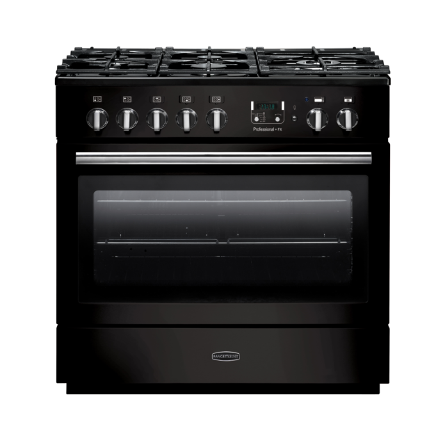 Rangemaster Professional Plus FX 90cm Dual Fuel Black Range Cooker