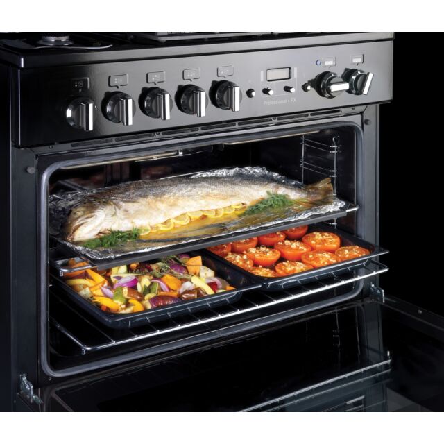 Rangemaster Professional Plus FX 90cm Dual Fuel Black Range Cooker
