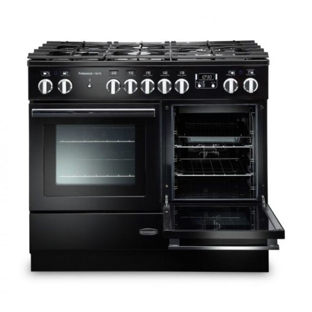 Rangemaster Professional Plus FX 100cm Dual Fuel Black Range Cooker