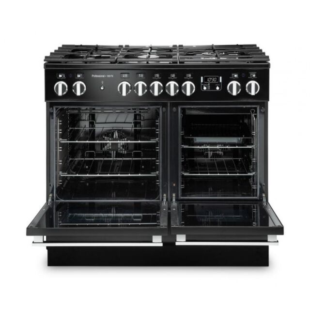 Rangemaster Professional Plus FX 100cm Dual Fuel Black Range Cooker