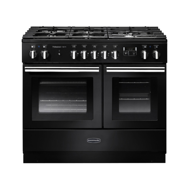 Rangemaster Professional Plus FX 100cm Dual Fuel Black Range Cooker