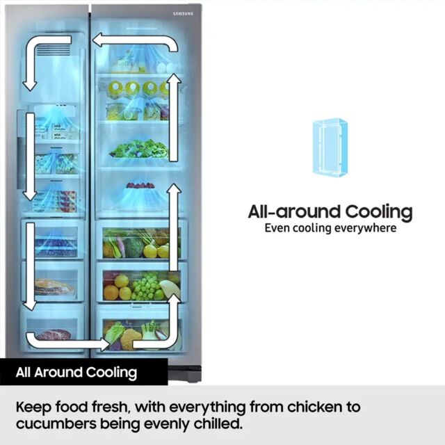 Samsung RS57DG400EM9EU 91cm Frost Free American Fridge Freezer - Black