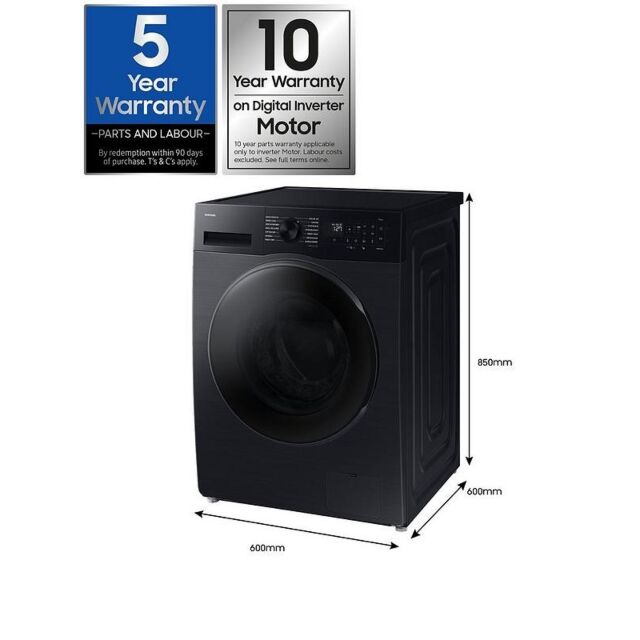 Samsung WD11DG5B15BBEU Black 11kg/6kg 1400 Spin Washer Dryer - Black