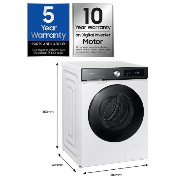 Samsung WW11DB8B95GHU1 White 11kg 1400 Spin Washing Machine - White