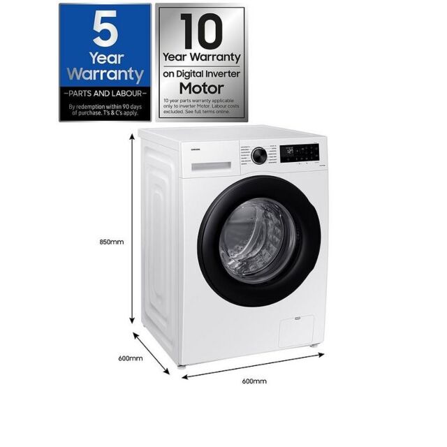 Samsung WW11DG5B25AEEU White 11kg 1400 Spin Washing Machine - White