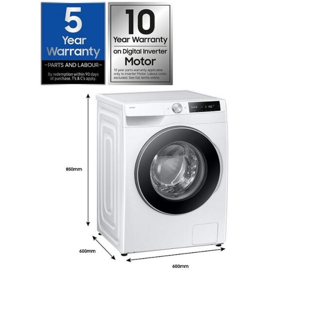 Samsung WW11DG6B25LEU1 White 11kg 1400 spin - White