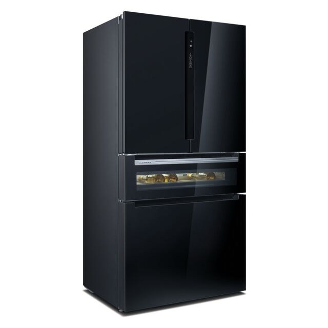 Siemens KF96RSBEA Black Glass Doo 183x91x73.6 multi door style fridge with hyperFresh Premium 0° dra