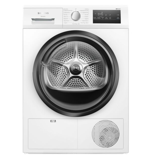 Siemens WT45N203GB White 8kg, Condenser dryer, sensor technology, LED display, Time delay / Time rem