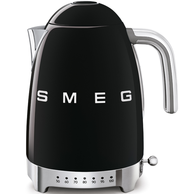 Smeg KLF04BLUK 50's Style Black Variable Temperature Kettle