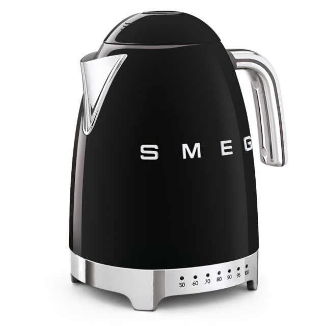 Smeg KLF04BLUK 50's Style Black Variable Temperature Kettle