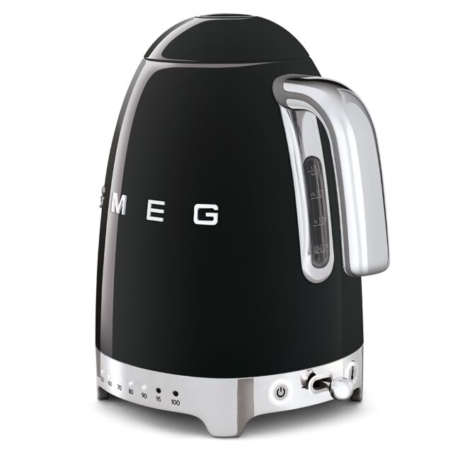Smeg KLF04BLUK 50's Style Black Variable Temperature Kettle