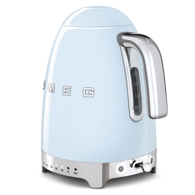 Smeg KLF04PBUK 50's Style Pastel Blue Variable Temperature Kettle