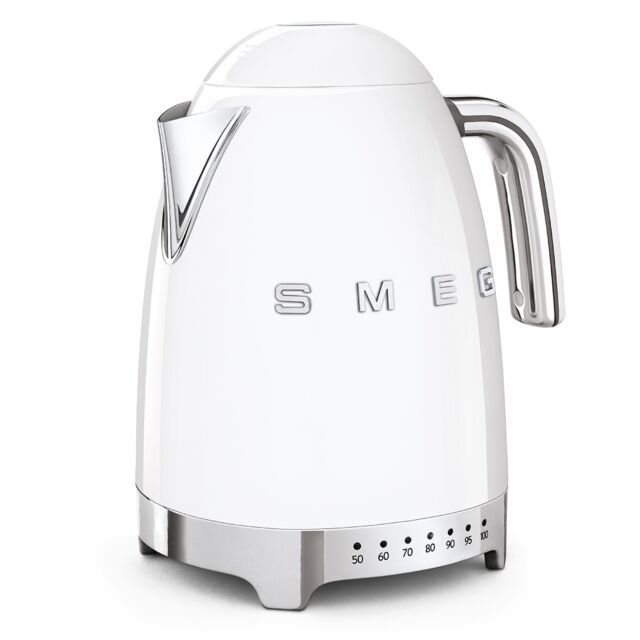 Smeg KLF04WHUK 50's Style White Variable Temperature Kettle
