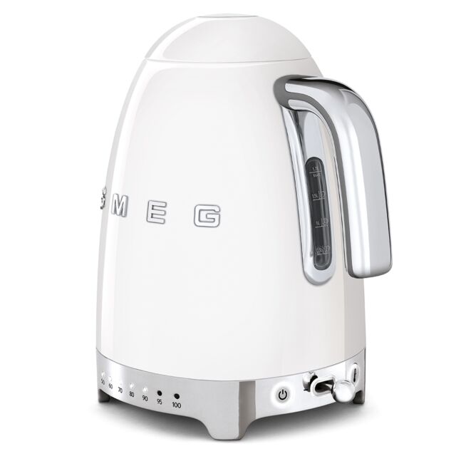 Smeg KLF04WHUK 50's Style White Variable Temperature Kettle