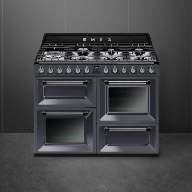 Smeg TR4110GR 110cm Victoria Slate Grey Dual Fuel Range Cooker
