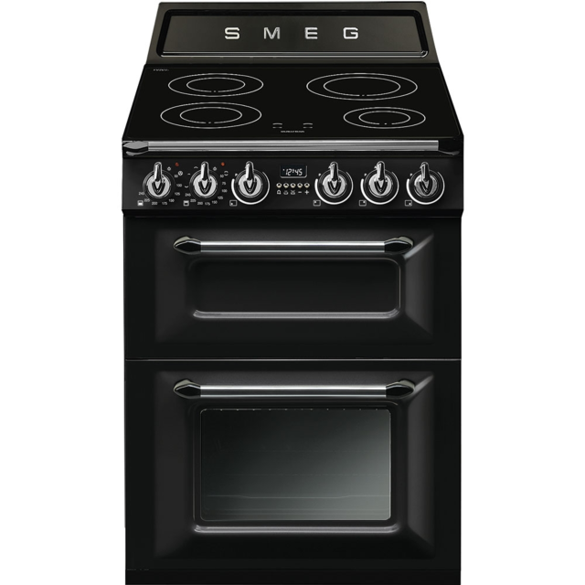 Smeg TR62IBL 60cm Victoria Induction Double Oven, 60cm, A Energy