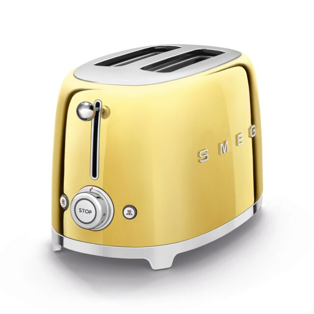 Smeg TSF01GOUK Gold 2 Slice Toaster