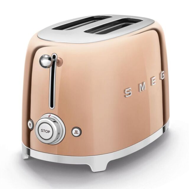 Smeg TSF01RGUK Rose Gold 2 Slice Toaster Limited Edition