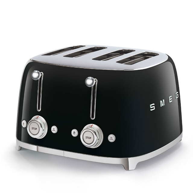 Smeg TSF03BLUK Black 4 Slice Toaster
