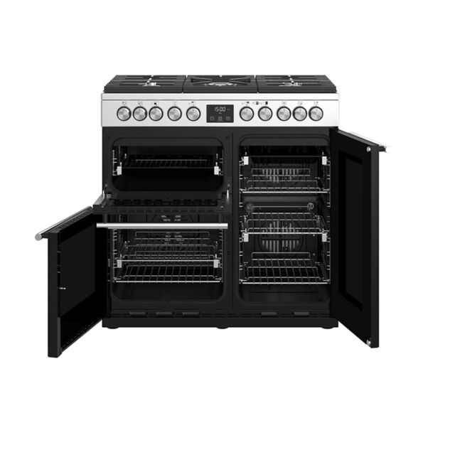 Stoves Precision Deluxe S900DF, 90cm, Dual Fuel, Stainless Steel, Range Cooker 444410744