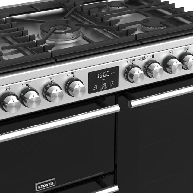 Stoves Precision Deluxe S900DF, 90cm, Dual Fuel, Stainless Steel, Range Cooker 444410744
