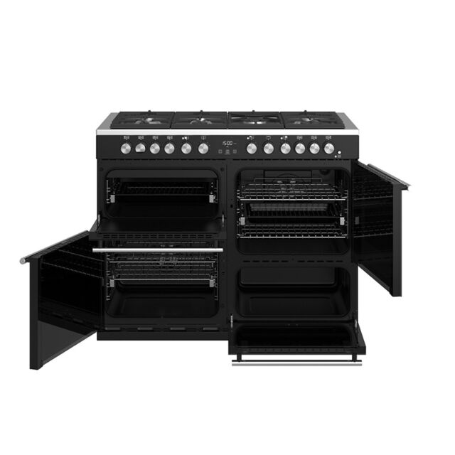 Stoves Precision Deluxe S1100DF, 110cm, Dual Fuel, Black, Range Cooker 444410747