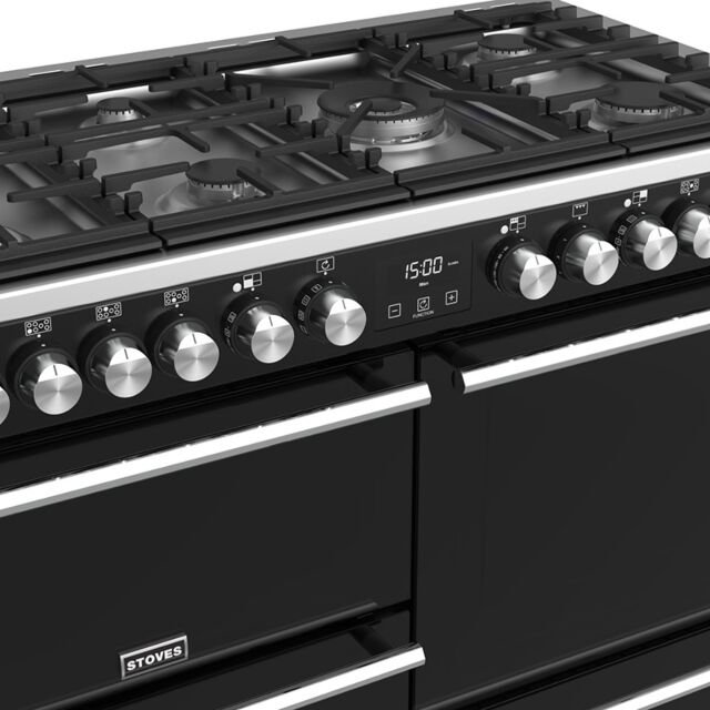 Stoves Precision Deluxe S1100DF, 110cm, Dual Fuel, Black, Range Cooker 444410747
