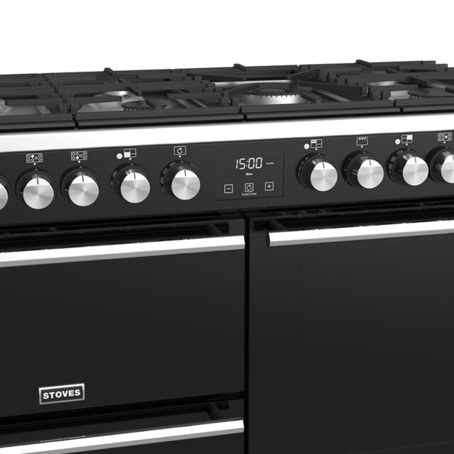 Stoves Precision Deluxe S1100DF, 110cm, Dual Fuel, Black, Range Cooker 444410747