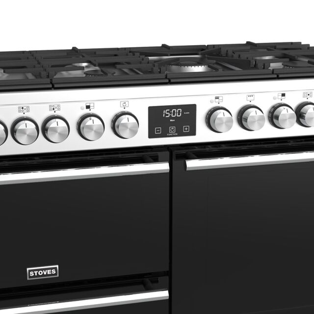Stoves Precision Deluxe S1100DF, 110cm, Dual Fuel, Stainless Steel, Range Cooker 444410748