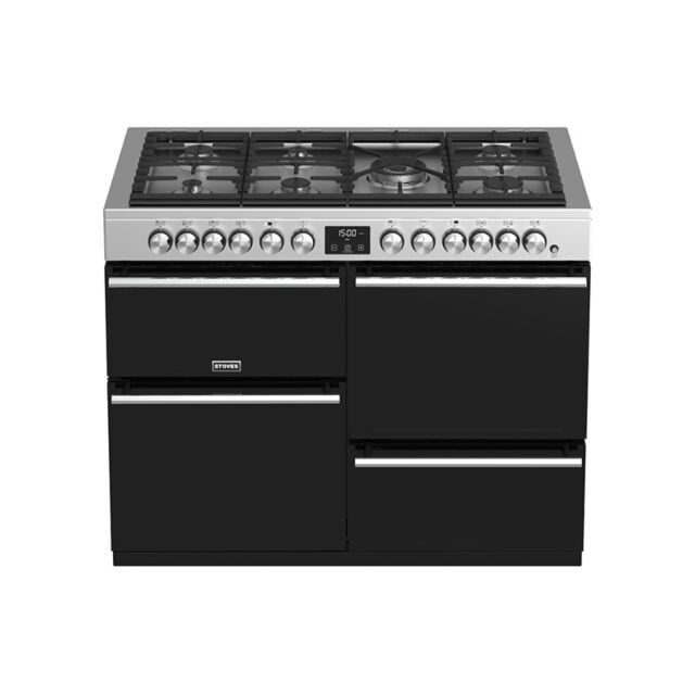 Stoves Precision Deluxe S1100DF, 110cm, Dual Fuel, Stainless Steel, Range Cooker 444410748