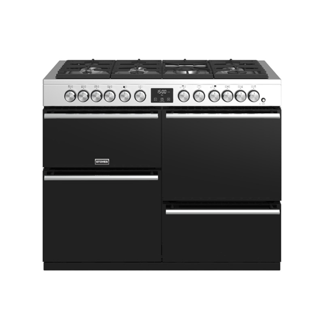 Stoves Precision Deluxe S1100DF, 110cm, Dual Fuel, Stainless Steel, Range Cooker 444410748