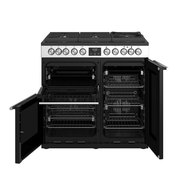 Stoves Precision Deluxe S900DF GTG, 90cm, Dual Fuel, Stainless Steel, Range Cooker 444410750