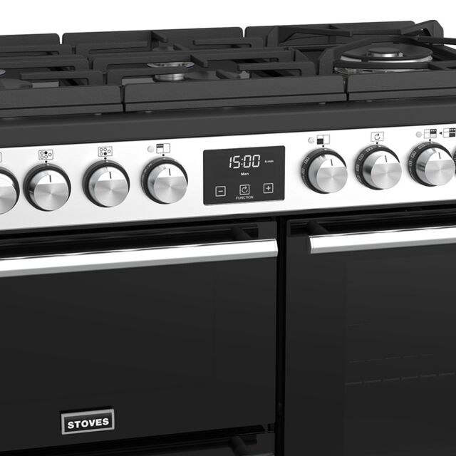 Stoves Precision Deluxe S900DF GTG, 90cm, Dual Fuel, Stainless Steel, Range Cooker 444410750
