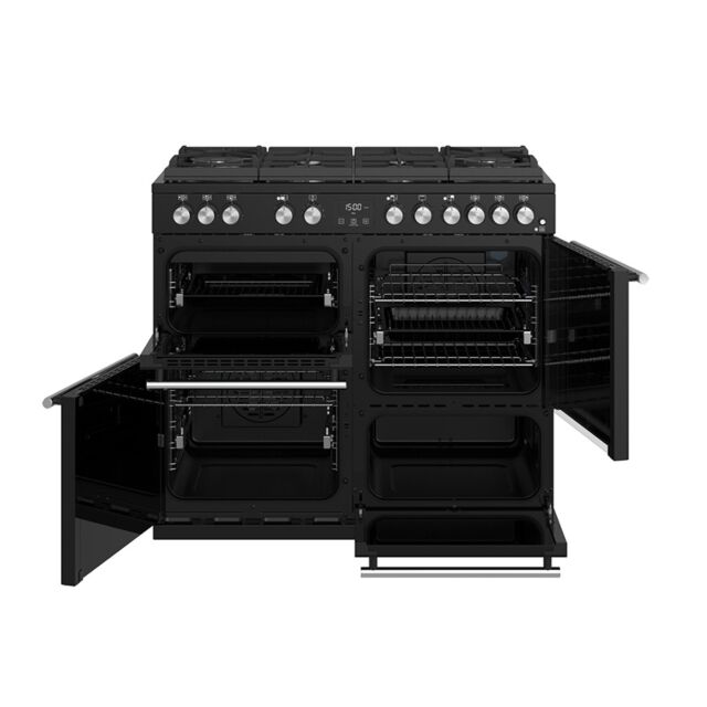 Stoves Precision Deluxe S1000DF, GTG, 100cm, Dual Fuel, Black, Range Cooker  444410751